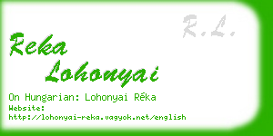 reka lohonyai business card